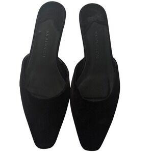 Magda Butrym Black Velvet Mules Size 39 Italian Vero Cuoio Slip-On‎ Heels Luxury